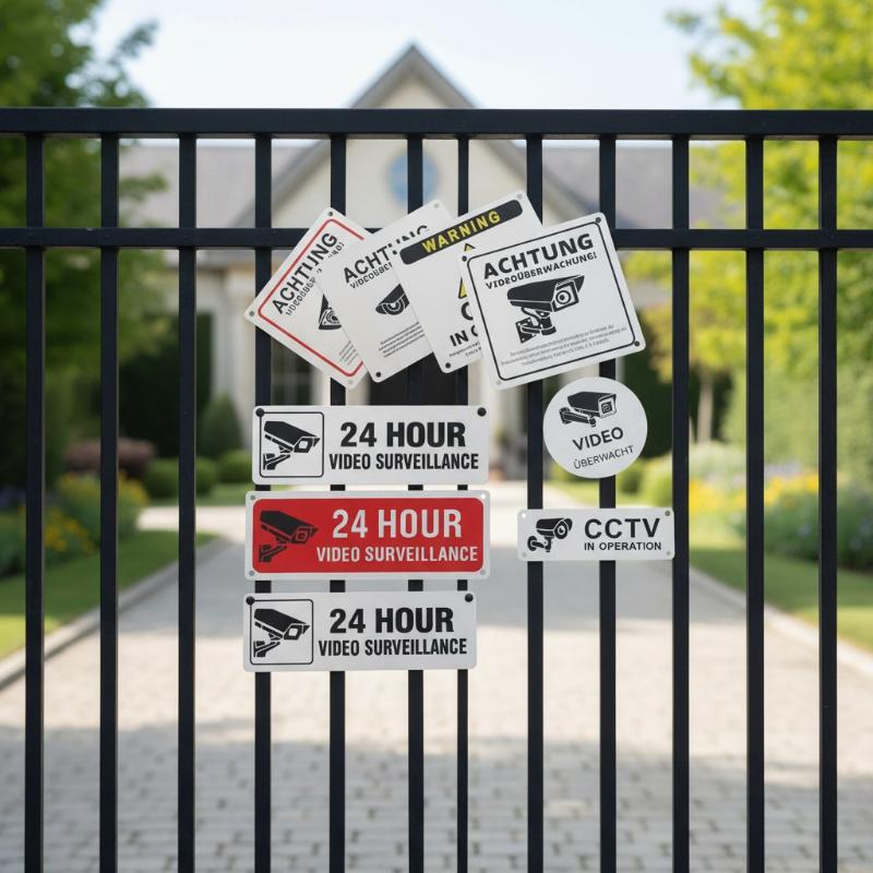 Home Yard Security - 24 Saat Video Gözetim İşareti Metal