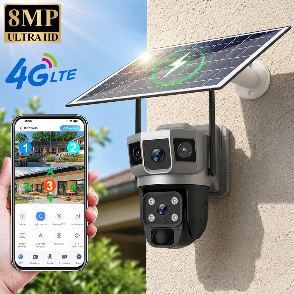 V380 4K 3 Ekranlı 4G Kamera Gü - Home Security Installation incelemesi ve fiyatı