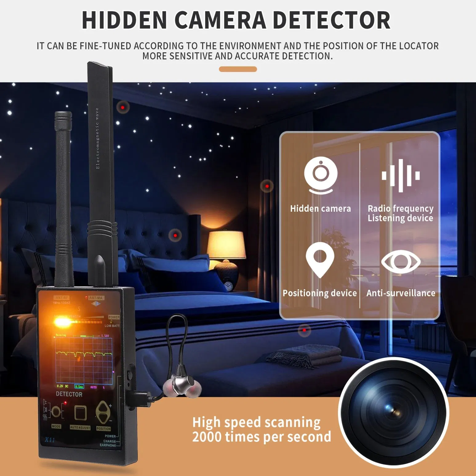 RF Sinyal Dedektörü Gizli Kame - Home Security Hidden Cameras incelemesi ve fiyatı